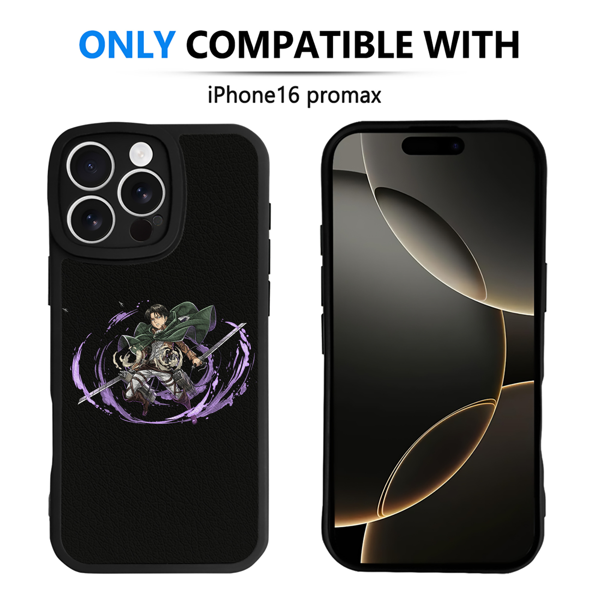 （画像用） 進撃の巨人 リヴァイ·アッカーマン Attack on Titan Levi Ackerman 【iPhone 16シリーズ対応】シリコンスマホケース（レザー調） 材質：シリコン